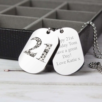 Camouflage Age Stainless Steel Double Dog Tag Necklace