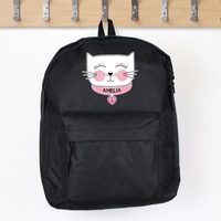 Cute Cat Black Backpack