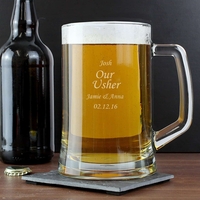 Engraved Glass Pint Stern Tankard