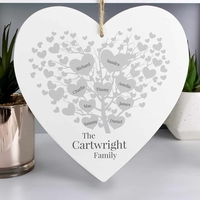Family Tree Large Wooden Heart
