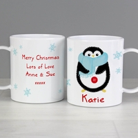 Felt Stitch Penguin Plastic Mug