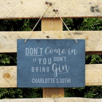 Gin Large Hanging Slate Sign