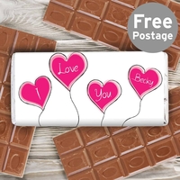 Heart Balloon Milk Chocolate Bar