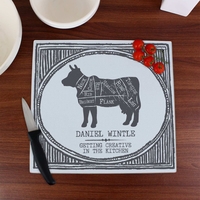Meat Cuts Glass Chopping Board