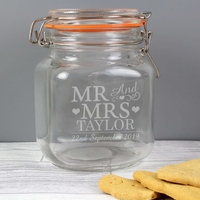 Mr & Mrs Glass Kilner Jar
