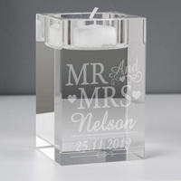 Mr & Mrs Tea Light Candle Holder