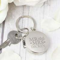Mr and Mrs Photo Keyring