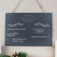 Naughty & Nice Hanging Slate Sign