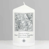 Personalised 1805 - 1874 Old Series Map Compass Pillar Candle