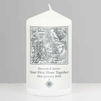 Personalised 1805 - 1874 Old Series Map Compass Pillar Candle