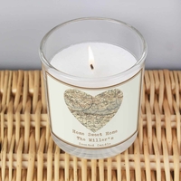 Personalised 1896 - 1904 Revised New Map Heart Scented Jar Candle