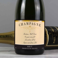 Personalised Any Message Classic Label Champagne