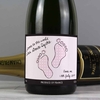 Personalised Baby Footprint Pink Champagne