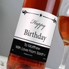 Personalised Black Border Rose Wine