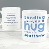 Personalised Blue Hug From Afar Mug