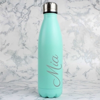 Personalised Mint Green Metal Insulated Drinks Bottle