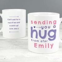 Personalised Pink Hug From Afar Mug