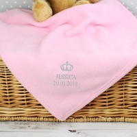 Pink Crown Baby Blanket