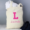 Pink Initial Cotton Bag