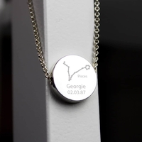 Pisces Zodiac Star Sign Silver Tone Necklace (February 19th - March 20th)