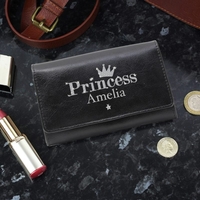 Princess Black Leather Purse