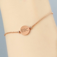 Rose Gold Plated Initials Disc Bracelet