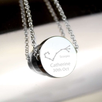 Scorpio Zodiac Star Sign Silver Tone Necklace (October 23rd - November 21st)