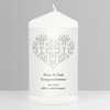 Silver Damask Heart Candle