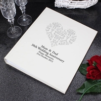 Silver Damask Heart Traditional Album