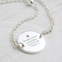 Silver Plated Any Message Disc Necklace