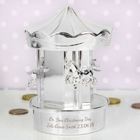 Silver Plated Carousel Money Box