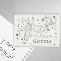 Silver Reindeer Fridge Magnet