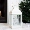 Silver Reindeer White Lantern