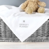 Silver Star White Baby Blanket