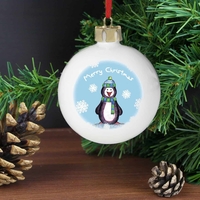 Snow Scene Penguin Bauble