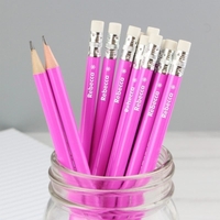 Snowflake Motif Pink Pencils
