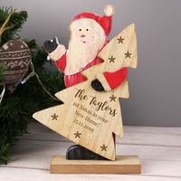 Snowflake Wooden Santa Decoration