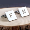 Square Cufflinks Initial