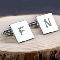 Square Cufflinks Initial
