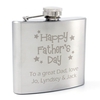 Stainless Steel Happy Fathers Day Stars Hip Flask