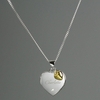 Sterling Silver Heart Locket Necklace with Diamond and 9ct Gold Charm