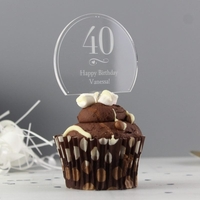 Swirls & Hearts Age Acrylic Cake Topper