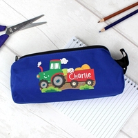 Tractor Blue Pencil Case