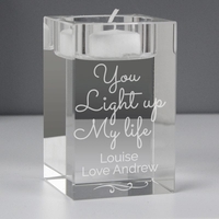 You Light Up My Life Glass Tea Light Holder