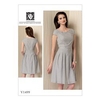 V1499 Vogue Patterns Misses Cap Sleeve Pleated Skirt Dress