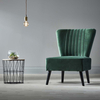 Velvet Accent Chair with Striped Back - Royal Blue