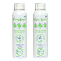 Virolizer Hand and Surface Sanitiser Spray (70% alcohol) - Twin Pack