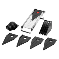 VonShef V Blade Slicer with 5 Blades,  Blade Storage and Safety Food Holder