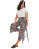 Zebra Print Wide Leg Culottes with Trims