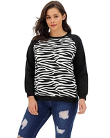 Zebra Woven Front Sweatshirt